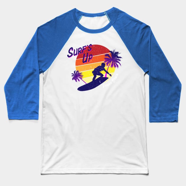 Surfs Up Venice Beach Baseball T-Shirt by Brobocop